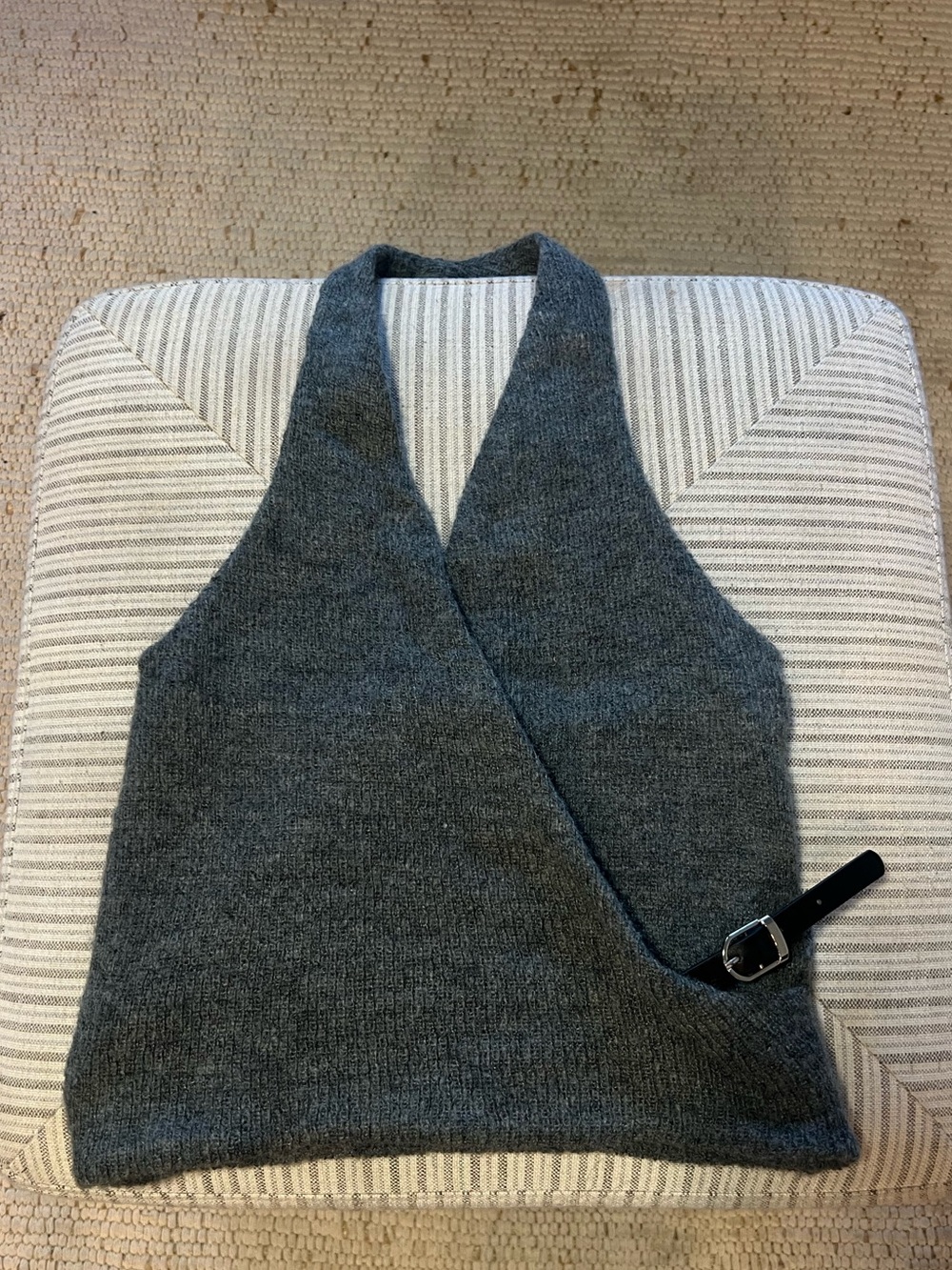 Zara Gray Wrap-Style V-Neck Sweater halter top